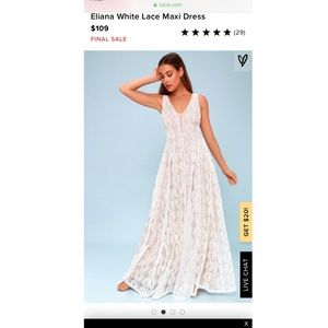 NEW Lulus Eliana White Lace Maxi Dress - S